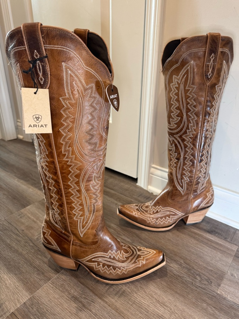 Ariat Casanova X Toe Shades Of Grain Leather Western Boots